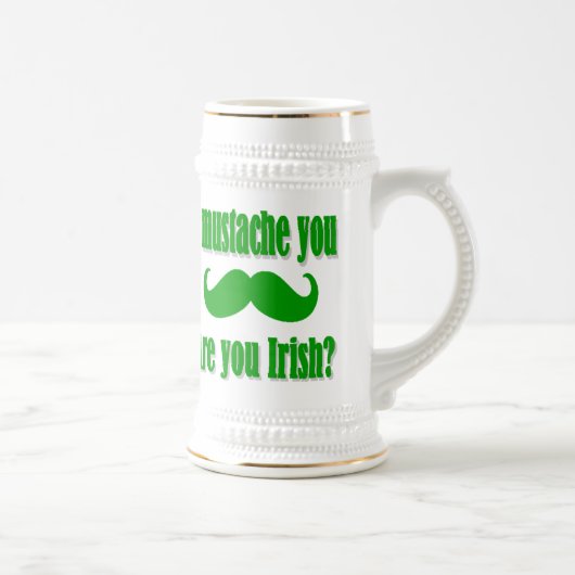 Funny Irish Mustache St Patrick's Day Bierglas (Rechts)