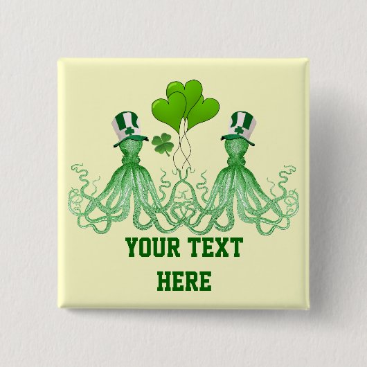 Funny Irish octopi St Patrick's Day Button (Vorderseite)