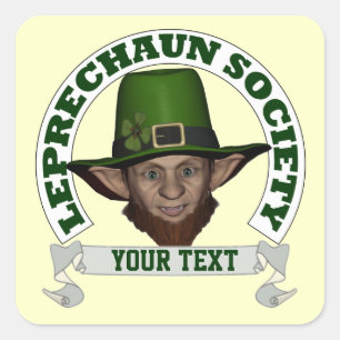 Funny Irish Personalisiert Lprechaun Society Quadratischer Aufkleber