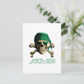 Funny Irish Piratenflagge Pirate Skull ARR-ISH Postkarte (Stehend Vorderseite)