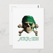 Funny Irish Piratenflagge Pirate Skull ARR-ISH Postkarte (Vorne/Hinten)