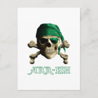Funny Irish Piratenflagge Pirate Skull ARR-ISH