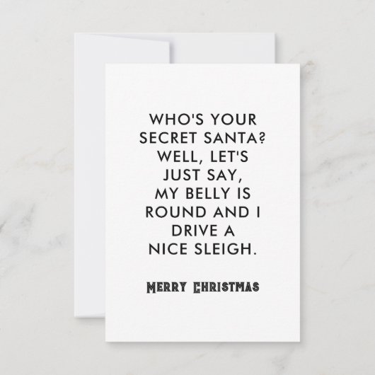 Funny Irish Secret Weihnachtskarte Einladung (Rückseite)