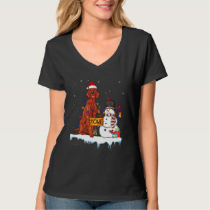 Funny Irish Setter Dog Christmas Snowman Xmas Ligh T-Shirt