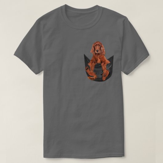Funny Irish Setter in Your Pocket für Red Setter L T-Shirt (Design vorne)