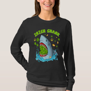 Funny Irish Shark Kleeblatt Shark Lover St Patrick T-Shirt