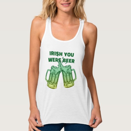 Funny Irish Sie waren Beer Graphic T-Shirt Green Tank Top (Vorderseite)