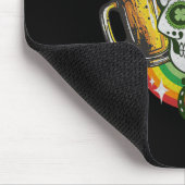 Funny Irish Skull St Patricks Day Beer Leprechaun Mousepad (Ecke)
