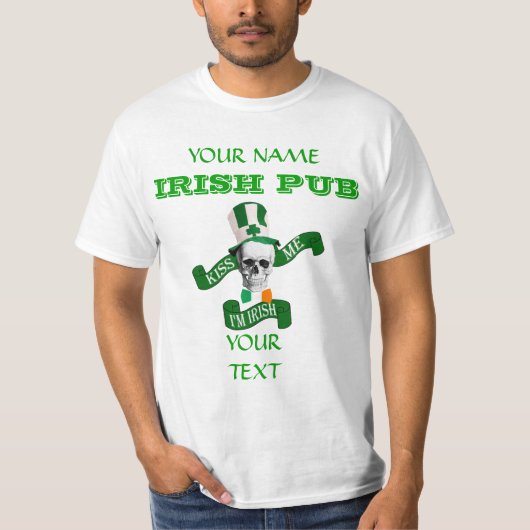 Funny Irish Skull St Pat's Day T-Shirt (Vorderseite)
