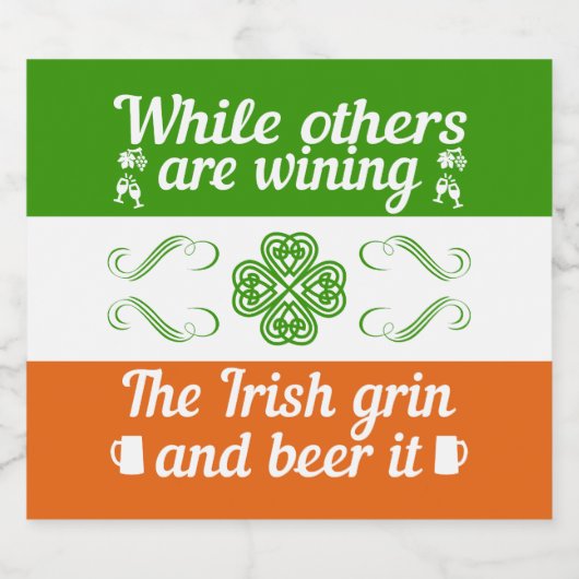 Funny Irish St. Patrick's Day Beer Label Bierflaschenetikett (Einzelnes Label)