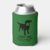Funny Irish St. Patrick's Day Black Lab Lucky Dog Dosenkühler (Kanne Vorderseite)