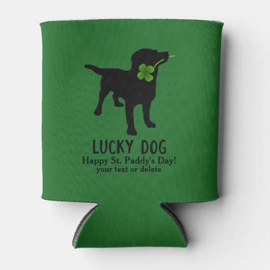 Funny Irish St. Patrick's Day Black Lab Lucky Dog Dosenkühler (Vorderseite)