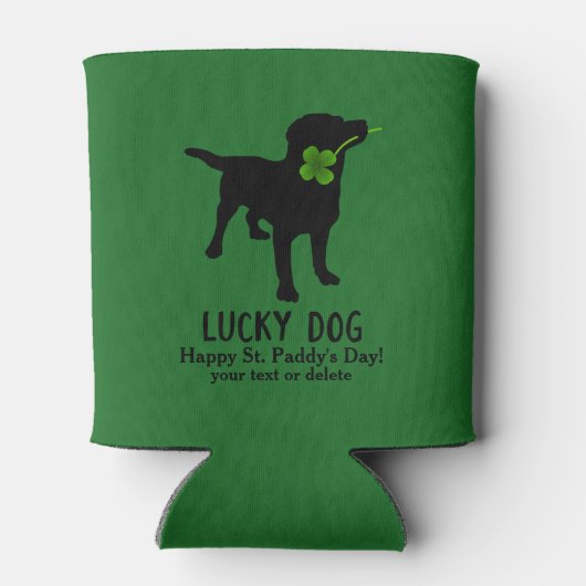 Funny Irish St. Patrick's Day Black Lab Lucky Dog Dosenkühler (Rückseite)