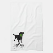 Funny Irish St. Patrick's Day Black Lab Lucky Dog Küchentuch (Vertikal)