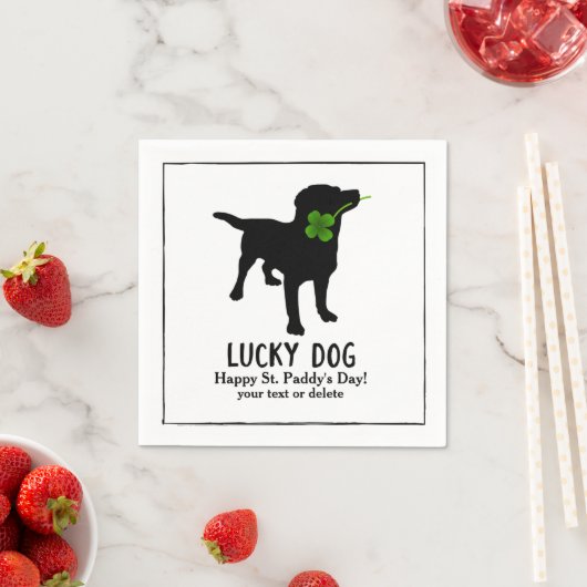 Funny Irish St. Patrick's Day Black Lab Lucky Dog Serviette (Beispiel)