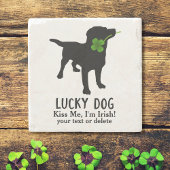 Funny Irish St. Patrick's Day Black Lab Lucky Dog Steinuntersetzer