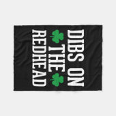 Funny Irish St Patricks Day Kleeblatt Dibs On R Fleecedecke (Vorderseite (Horizontal))