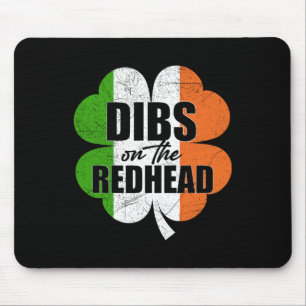 Funny Irish St Patricks Day Kleeblatt Dibs On R Mousepad