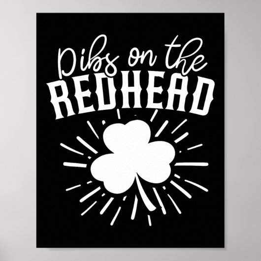 Funny Irish St Patricks Day Kleeblatt Dibs On R Poster (Vorne)