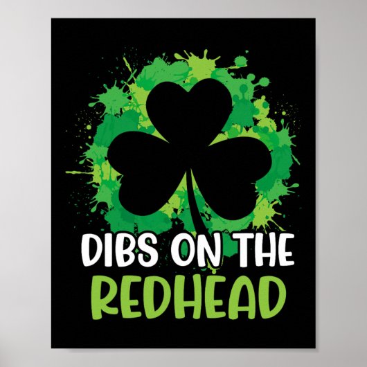 Funny Irish St Patricks Day Kleeblatt Dibs On R Poster (Vorne)