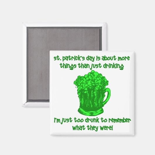 Funny Irish St Patricks Drinks Magnet (Vorderseite/Rückseite)