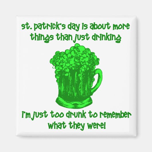 Funny Irish St Patricks Drinks Magnet (Vorne)