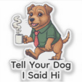 Funny Irish Terrier Dog Business Suit Coffee Aufkleber (Vorderseite)