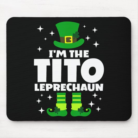 Funny Irish Tito Leprechaun Happy St Patricks Day Mousepad (Vorne)