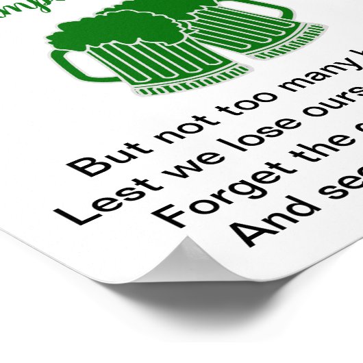 Funny Irish Toast St. Patrick's Day Poster (Ecke)