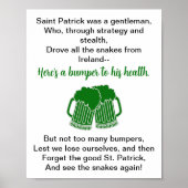 Funny Irish Toast St. Patrick's Day Poster (Vorne)