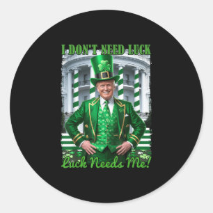 Funny Irish Trump St Patricks Day Zum Glück brauch Runder Aufkleber