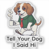 Funny Irish Water Spaniel Business Suit Coffee  Aufkleber (Vorderseite)