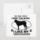 Funny Irish Wolfhound Designs Postkarte (Vorne/Hinten)