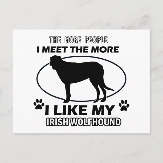 Funny Irish Wolfhound Designs Postkarte (Vorderseite)