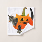 Funny Irish Wolfhound Skeleton Dog Walking Hallowe Badhandtuch Set (Waschlappen)