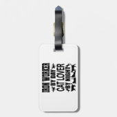 Funny Iron Worker by Day Cat Lover by Night Gepäckanhänger (Rückseite vertikal)