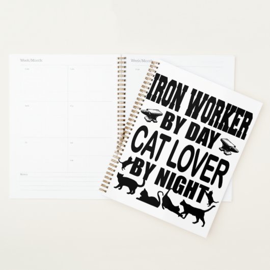 Funny Iron Worker by Day Cat Lover by Night Planer (Anzeige)