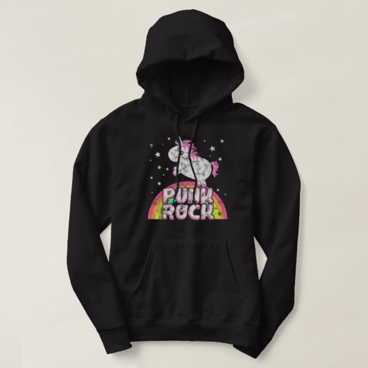Funny Ironic Cool Unicorn Punk Rock Music T-Shirt  Hoodie (Design vorne)