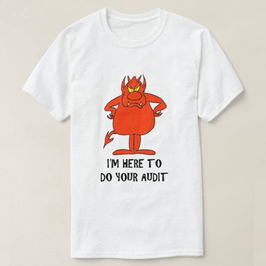 Funny IRS Joke Taxday Spaß Humors Devil Audit T-Shirt (Design vorne)