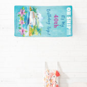 Funny Island Beach 40. Geburtstag Kreuzfahrtschiff Banner (InSitu)