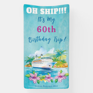 Funny Island Beach 60. Geburtstag Kreuzfahrtschiff Banner