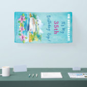 Funny Island Beach Birthday Cruise Ship Door Banner (Messe)