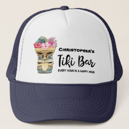 Funny Island Beach Tiki Bar Mit Monogramm Truckerkappe
