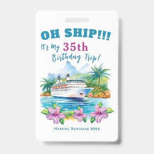 Funny Island Cruise Ship Birthday Ausweis