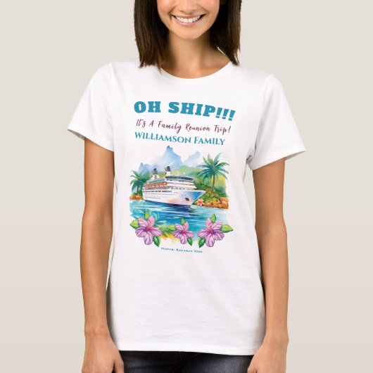 Funny Island Cruise Ship Family Wiedersehen T-Shirt (Vorderseite)