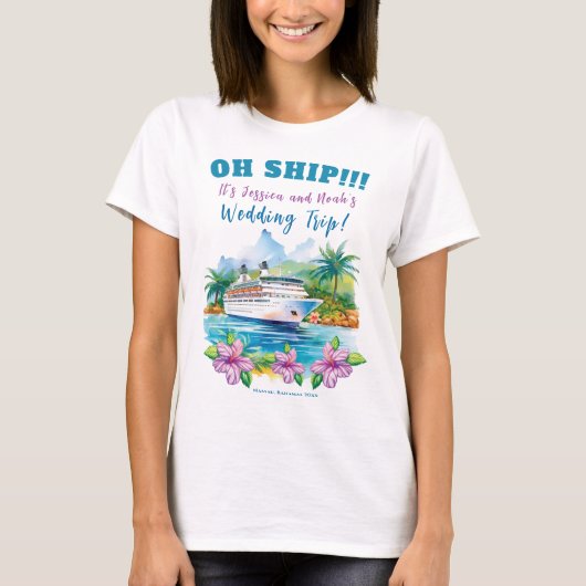 Funny Island Cruise Ship Wedding Party T-Shirt (Vorderseite)