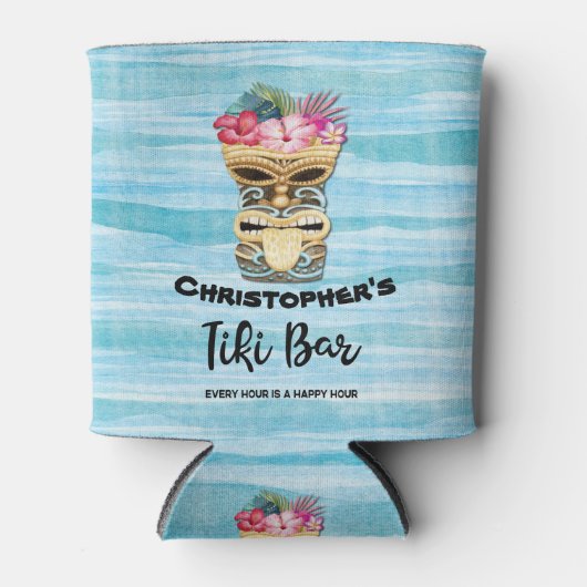 Funny Island Luau Tiki Monogram Dosenkühler (Vorderseite)