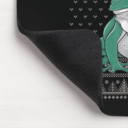 Funny Ison Dart Frog Ugly Christmas Sweater Santa Mousepad (Ecke)