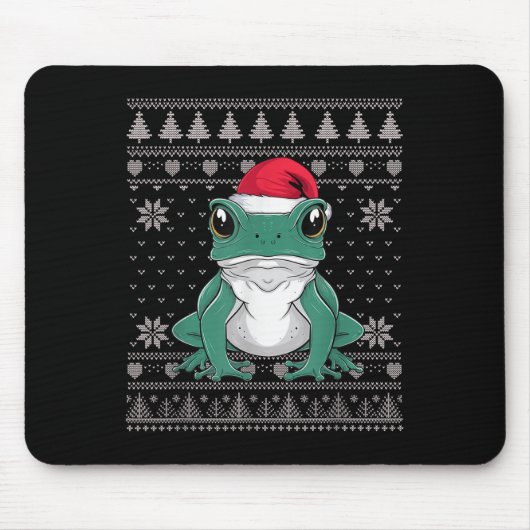 Funny Ison Dart Frog Ugly Christmas Sweater Santa Mousepad (Vorne)