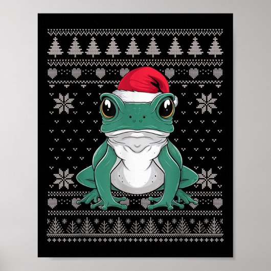 Funny Ison Dart Frog Ugly Christmas Sweater Santa Poster (Vorne)
